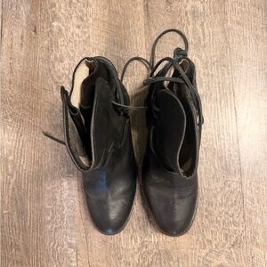 Freebird Black Lace Up Leather Boots